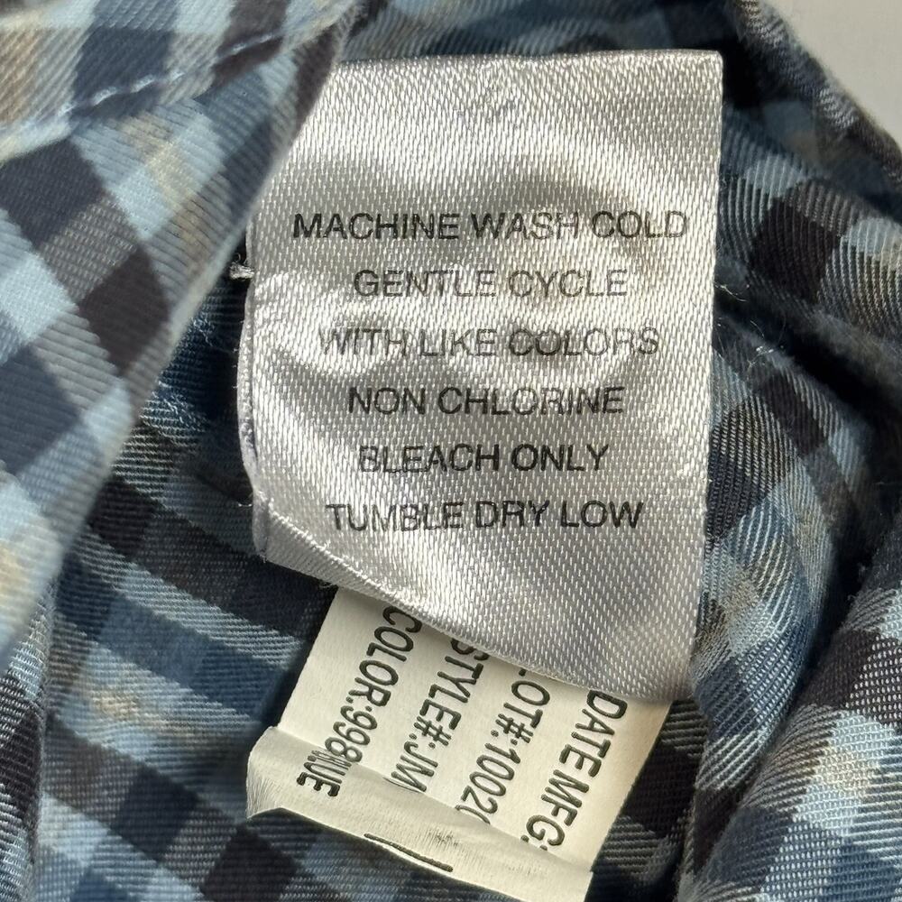 Johnnie-O Shirt Mens Large Blue Check Stretch Button Up Long Sleeve Casual - Picture 6 of 14